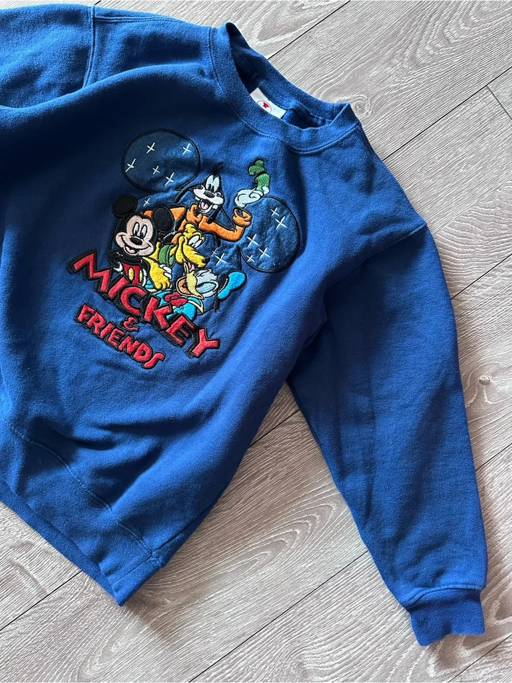Vintage 90s Disney Mickey & Friends Blue Kids Sweatshirt